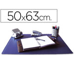 Sous-main q-connect simple  coins arrondis dessous mousse antidérapant bord soudé 50x63cm polypropylene coloris bleu