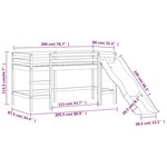 vidaXL Lit mezzanine enfants avec tour sans matelas rose 80x200 cm