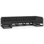 Salon de jardin meuble d'extérieur ensemble de mobilier 7 pièces avec coussins bois de pin massif 02_0017111