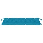 vidaXL Banc Batavia avec coussin bleu clair 120 cm Bois de teck massif