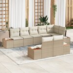 vidaXL Ensemble de canapé de jardin 8 pieces avec coussins Beige Poly Rotin Acacia
