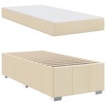vidaXL Cadre de lit avec matelas Crème 90 x 200 cm tissu
