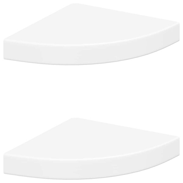 vidaXL Étagères d'angle flottantes 2 Pièces blanc 25x25x3 8 cm MDF