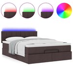 VidaXL Cadre de lit ottoman avec matelas marron foncé 140x200 cm tissu