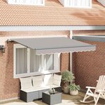 vidaXL Auvent Rétractable Gris clair 300 x 200 cm Polyester  Aluminium