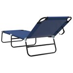 vidaXL Transat pliant 2 Pièces portable en tissu Oxford bleu 600D