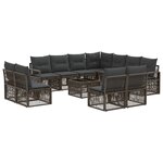 vidaXL Ensemble de canapé de jardin 12 Pièces Gris polyrotin