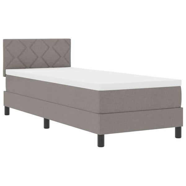 vidaXL Lit à ressorts avec matelas et lumière LED taupe 80x200 cm tissu