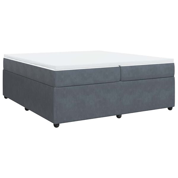 vidaXL Sommier à lattes de lit et matelas Gris foncé 200x200cm Velours