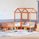 vidaXL Ensemble de lit et de banc avec toit sans matelas 75x190 cm