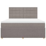 vidaXL Sommier à lattes de lit avec matelas Taupe 180x200 cm Tissu