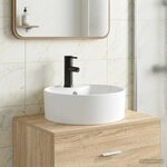 vidaXL Lavabo de salle de bains Noir Mat 40 5 x 40 5 x 15 cm métal