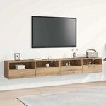 vidaXL Cabinet TV Mural 2 Pièces chêne artisanal 100x30x30cm