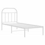 vidaXL Cadre de lit métal sans matelas avec tête de lit blanc 75x190cm