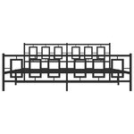 vidaXL Cadre de lit métal sans matelas avec pied de lit noir 193x203cm