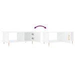 vidaXL Table basse Blanc brillant 90x50x40 cm Bois d'ingénierie