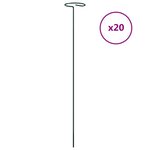 vidaXL Piquets pour plantes de jardin 20 Pièces vert foncé 40 cm acier