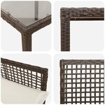 Ensemble de Salle à Manger de Jardin en 5 Pièces avec Coussins en Poly Rattan Marron