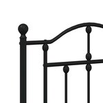 vidaXL Tête de lit métal noir 180 cm