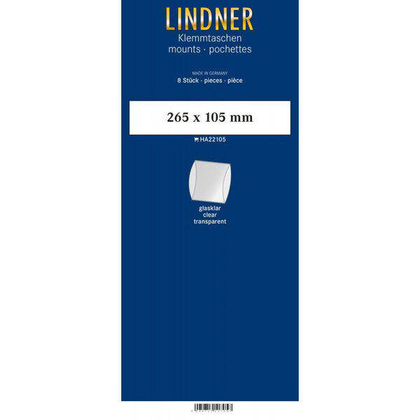 Bandes double soudure 265 x 105 mm pour blocs  carnets de timbres. Fond - Transparent