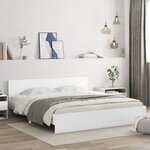 vidaXL Cadre de lit avec LED sans matelas blanc 180x200 cm