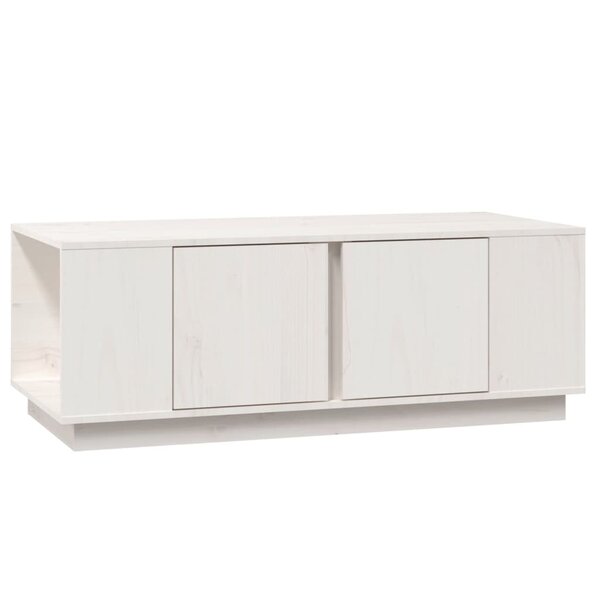 vidaXL Table basse Blanc 110x50x40 cm Bois massif de pin