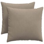 vidaXL Coussins de canapé 2 Pièces Taupe 50 x 50 cm tissu