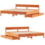 vidaXL Cadre de lit sans matelas cire marron 180x200cm bois pin massif