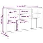 vidaXL Buffet Bois ancien 181.5 x 37 x 100 cm Bois d'ingénierie