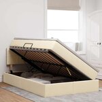 vidaXL Lit avec rangement et matelas avec matelas Crème 120 x 190 cm