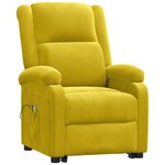 vidaXL Fauteuil de massage Jaune Velours
