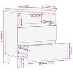 Table de chevet vidaXL 50x33x62 cm en Bois d'Acacia Massif