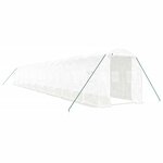 vidaXL Serre avec cadre en acier blanc 32 m² 16x2x2 m