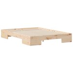 vidaXL Cadre de lit surélevé Marron 135 x 190 cm Bois massif en pin