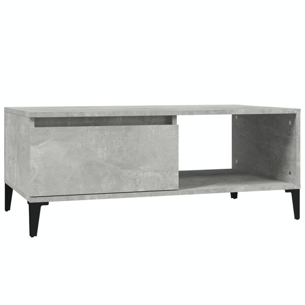 vidaXL Table basse Gris béton 90x50x36 5 cm Bois d'ingénierie