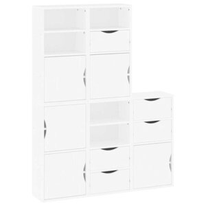vidaXL Armoires latérales 5 Pièces ODDA blanc 40x24x79 cm bois massif pin