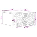 vidaXL Table d'appoint murale Blanc brillant 34 5 x 33 x 20 cm