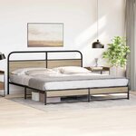 vidaXL Cadre de lit en métal sans matelas chêne fumé 183x213 cm