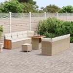 vidaXL Ensemble de canapé de jardin 12 Pièces Beige et crème polyrotin