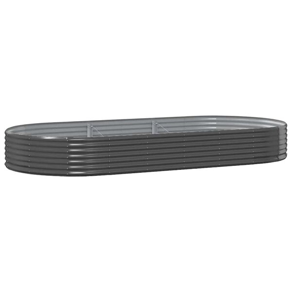 vidaXL Jardinière surélevée en acier galvanisé 296 x 140 x 36 cm Anthracite