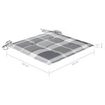 vidaXL Chaises de jardin lot de 6 et coussins carreaux gris bois teck
