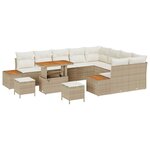vidaXL Ensemble de canapé de jardin avec coussin 12 Pièces Beige et crème