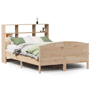 vidaXL Lit bibliothèque sans matelas 140x190 cm bois de pin massif
