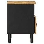 vidaXL Table de chevet noir 40x33x46 cm bois de manguier massif brut