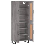 vidaXL Buffet haut Sonoma gris 69 5x34x180 cm Bois d'ingénierie