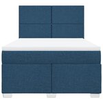 vidaXL Sommier à lattes de lit avec matelas Bleu 140x190 cm Tissu