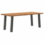 vidaXL Table à manger marron clair bois de chêne massif rectangulaire