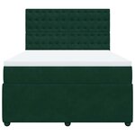 vidaXL Sommier à lattes de lit et matelas Vert foncé 140x200cm Velours