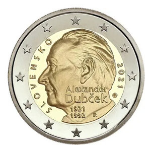 2 euros commémorative Slovaquie 2021 - Alexander Dubcek.