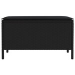 vidaXL Pouf de Jardin avec oreiller Noir 80 x 38 x 45 cm Rotin PE